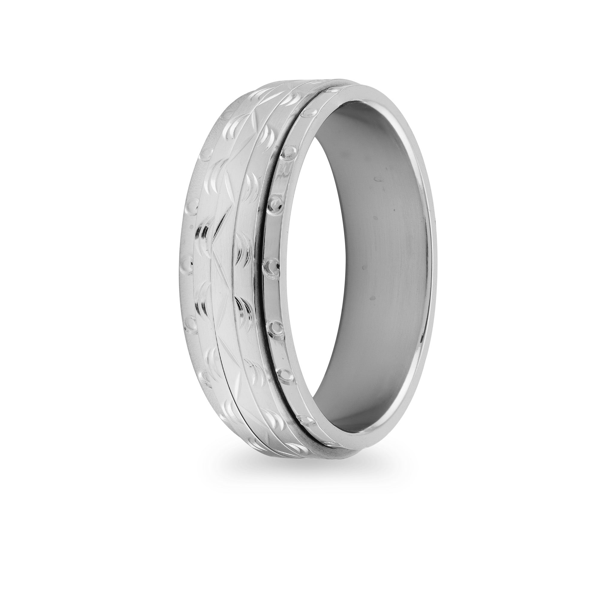 Pattern Groove Center With Circular Groove Edges Stainless Steel SPINNER Center Ring / SRJ2138