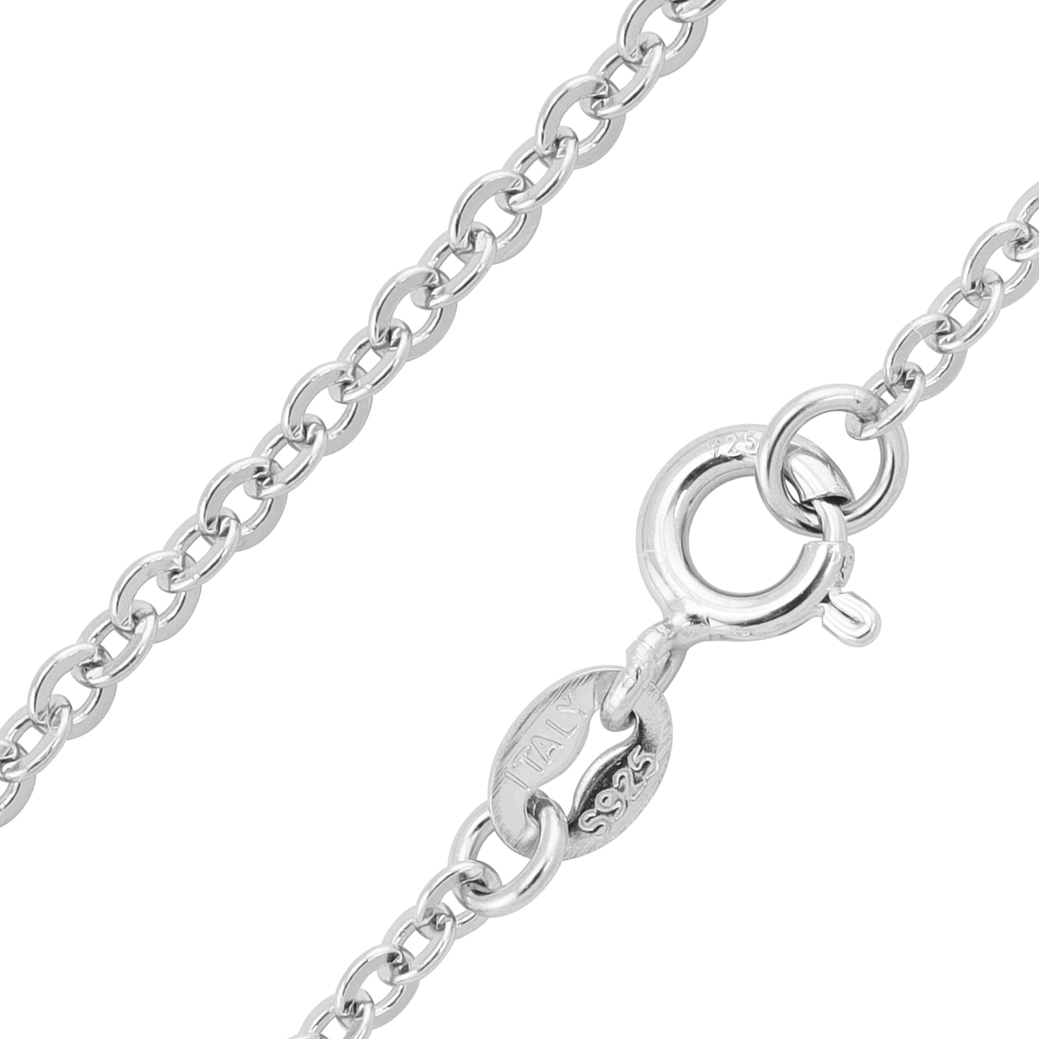 Image of Sterling Silver Platinum Plated Loop Chain / SSC0004