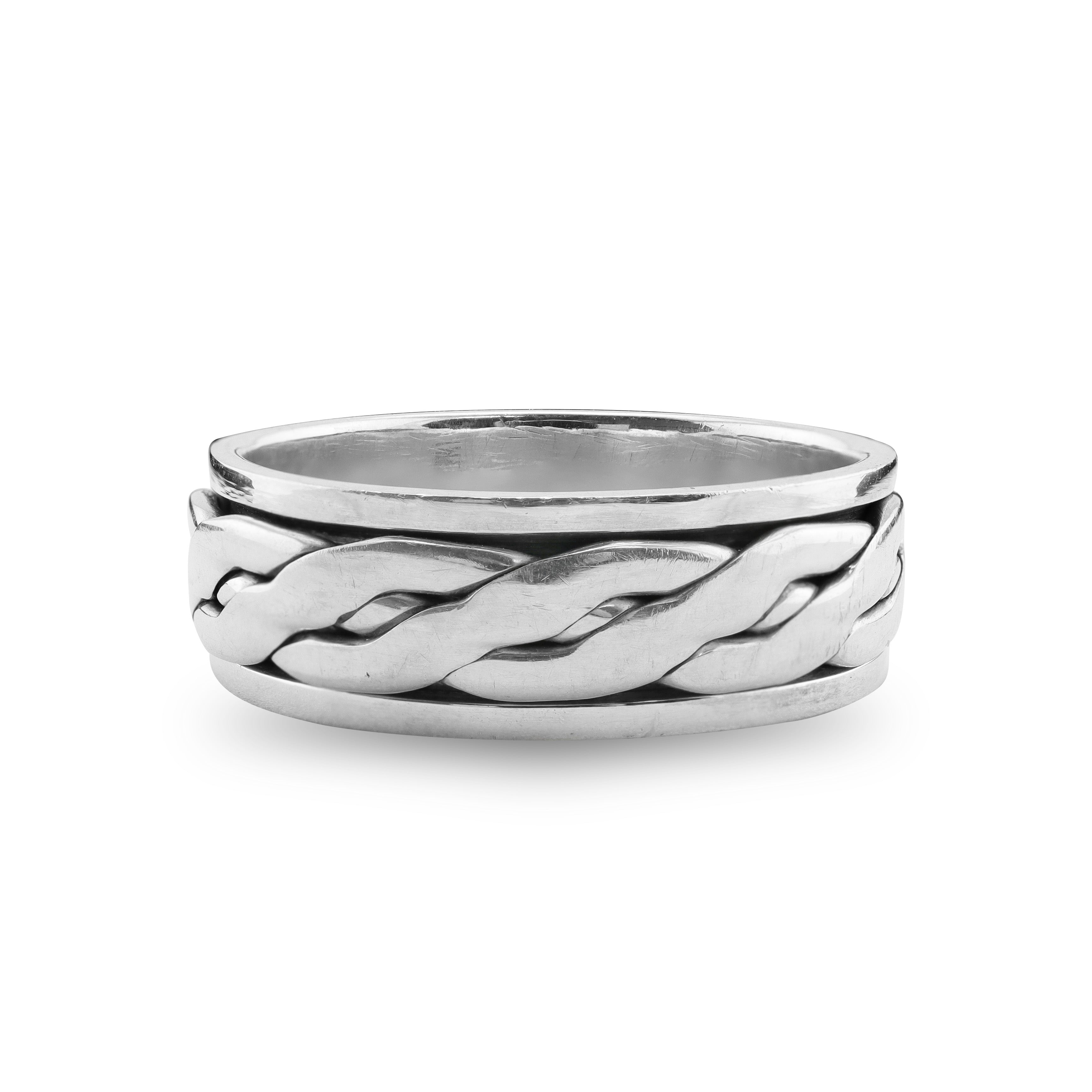 Sterling Silver Braided Celtic Knot SPINNER Ring / SSR0044