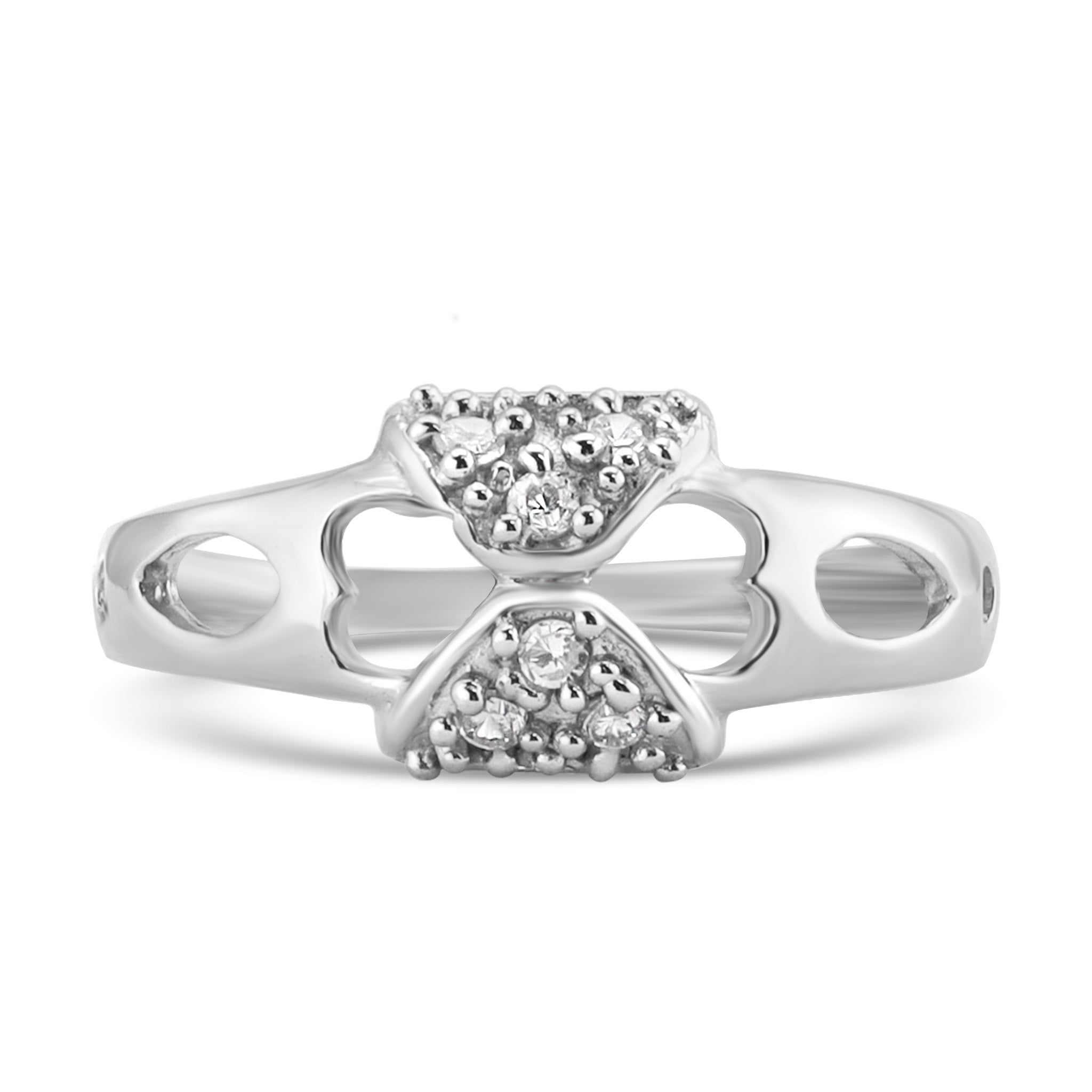 Image of Sterling Silver CZ Bow Ring / SSR0180