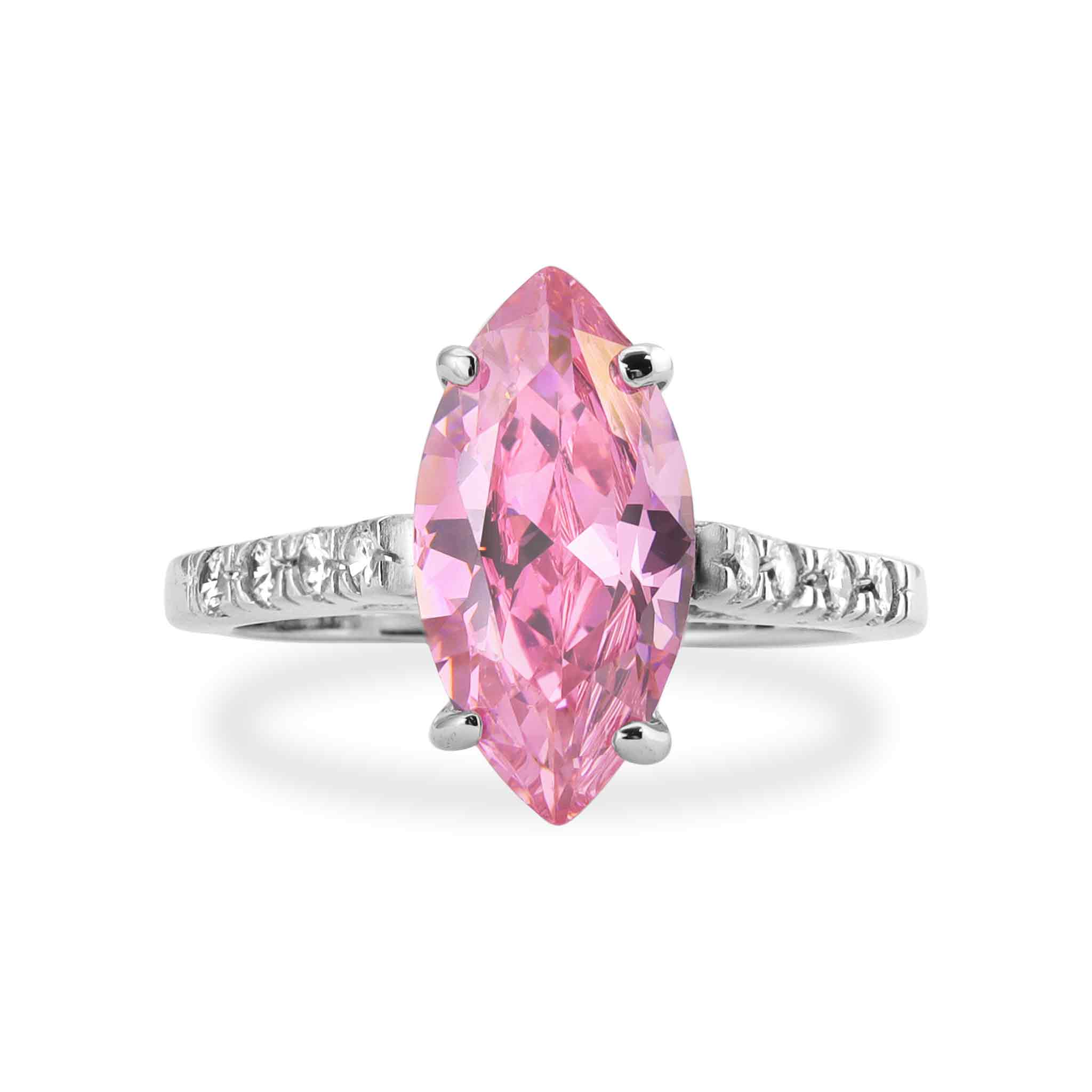 Image of Sterling Silver Pink CZ Ring / SSR0182