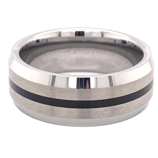 Tungsten Black Center Comfort Fit RING / TGR1003