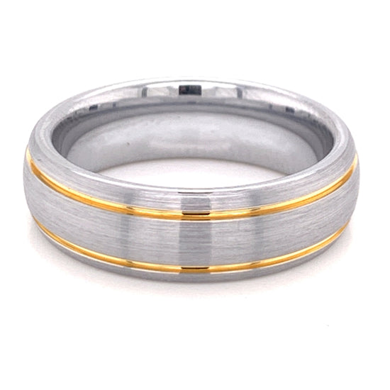 Tungsten GOLD Accents Comfort Fit Ring / TGR1015