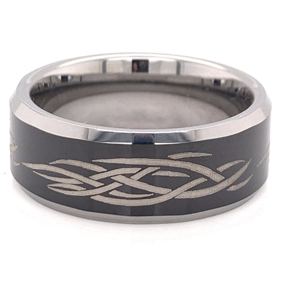 Celtic Black Center Tungsten RING / TGR1022