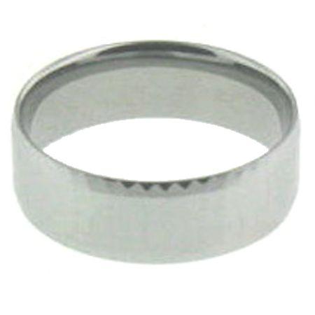 Tungsten DIAMOND Cut Ridges Comfort Fit Ring / TGR1004