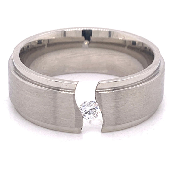 Highly Polished CZ Stainless Steel RING / ZRJ2286