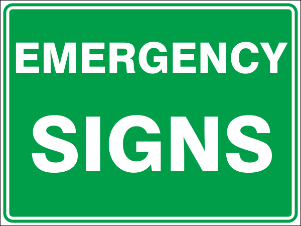 emergency information signs