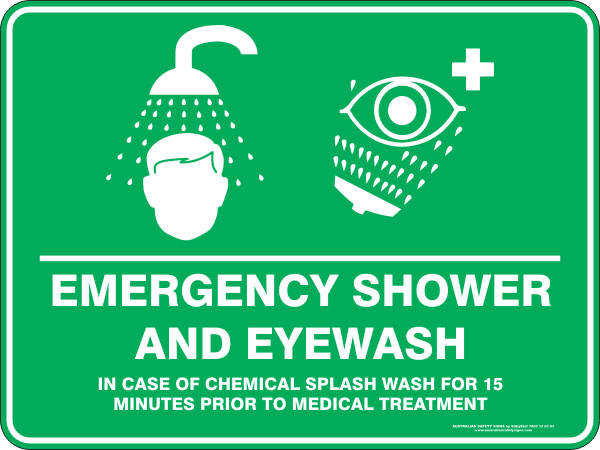 EMERGENCY SHOWER AND EYEWASH – Australian Safety Signs
