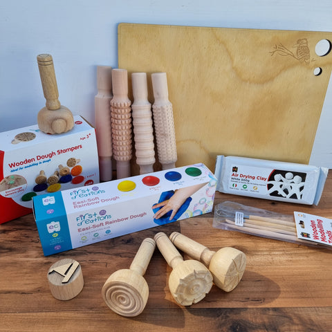 Get your hand busy with Playdough and Clay, using your fine motor skills, kneading, rolling and creating 3D objects. Great skills that transfer into cooking and creativity.