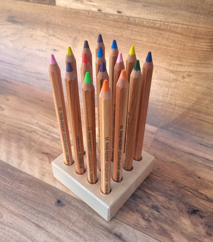 Wooden Pencil Holder that fits the beautiful Lyra and stockmar pencils