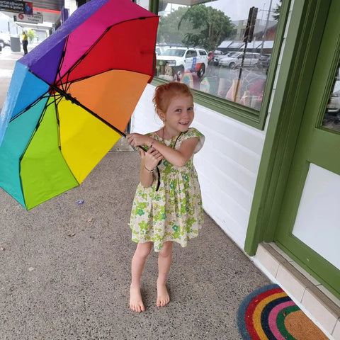 Quality Rainbow Umbrella for kids earth toys cairns qld