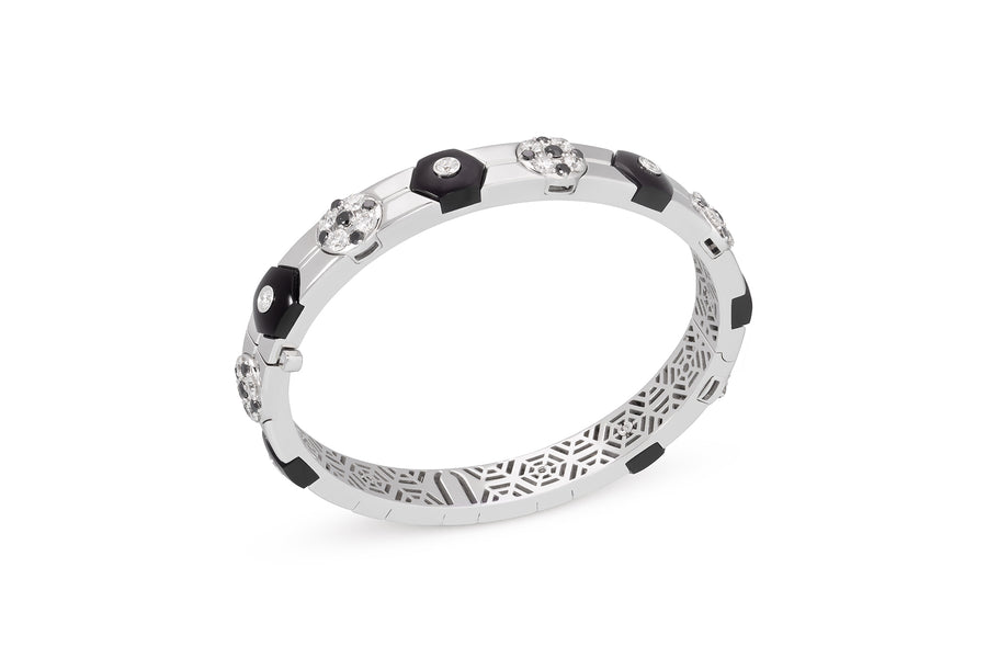 Baia Sommersa bracelet in 18K white gold with white and black diamonds (approx. 2.63 carats) and onyx