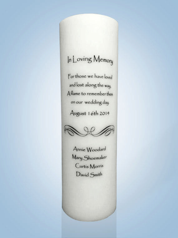 memory candle for wedding