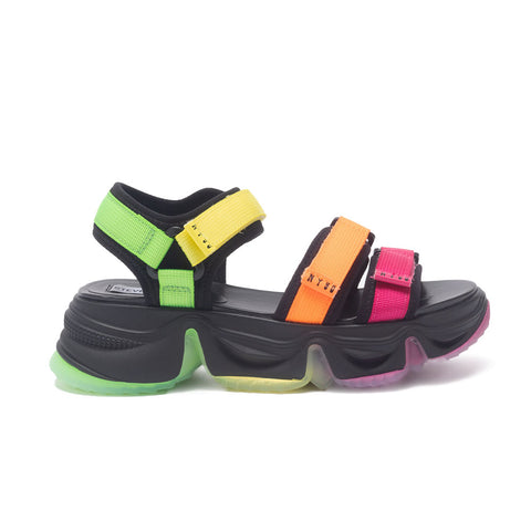 STEPUP - Adhesive Strap Buckled Platform Sneaker Sandals | YesStyle