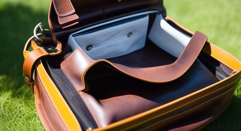 airing out a leather bag