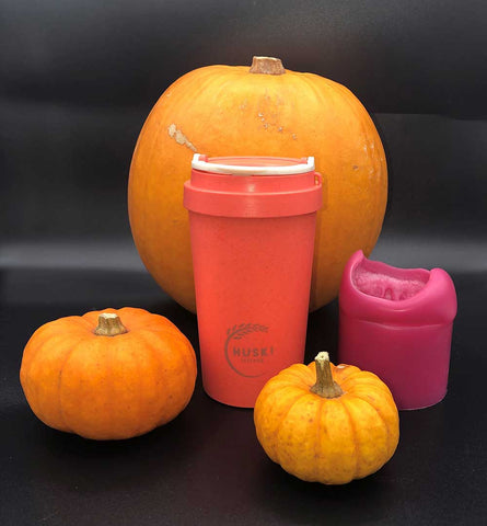 coral pumpkin travel cup