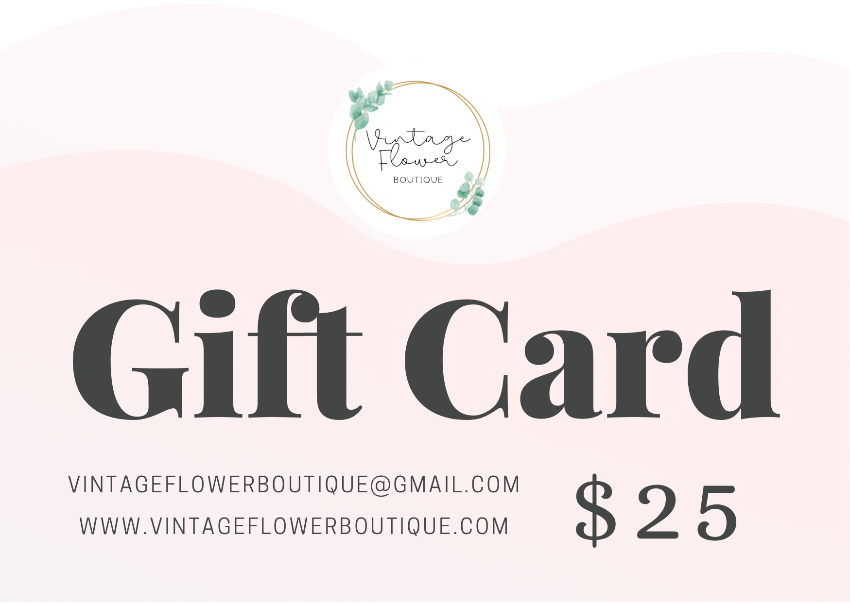 Store Gift Card Vintage Flower Boutique