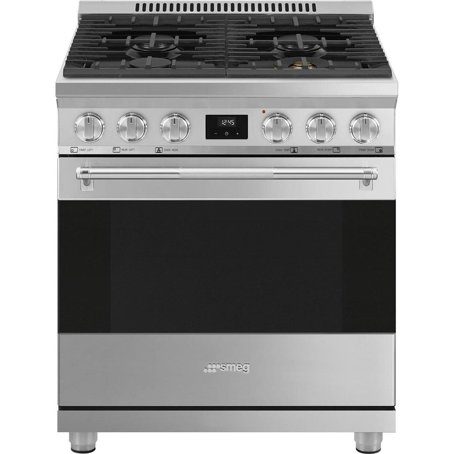 Bertazzoni - HER366BCFEPAVT - 36 inch Dual Fuel Range, 6 Brass Burner and  Cast Iron Griddle, Electric Self-Clean Oven Heritage Series