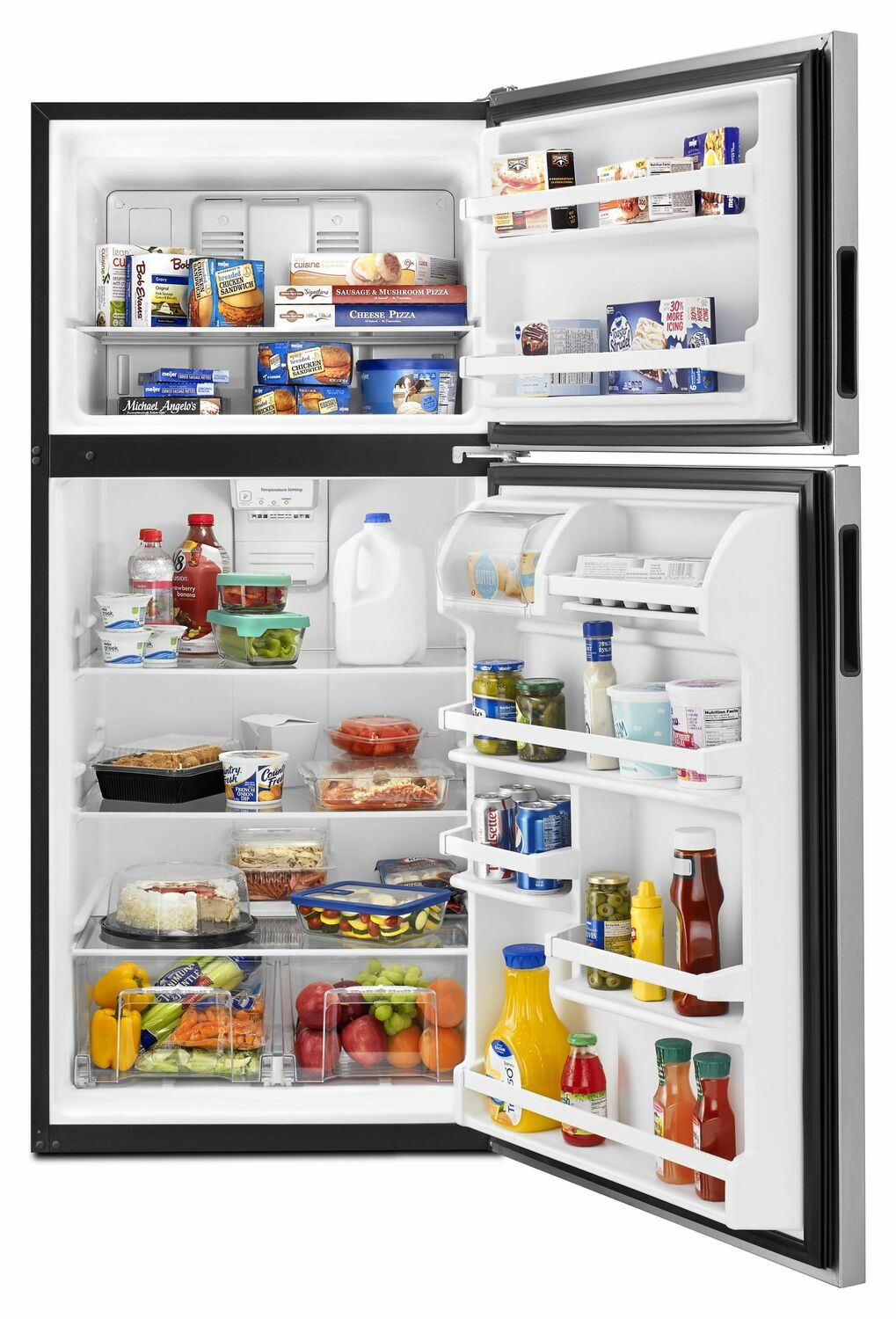Load image into Gallery viewer, Amana ART318FFDS 30-Inch Amana® Top-Freezer Refrigerator With Glass Shelves - Stainless Steel
