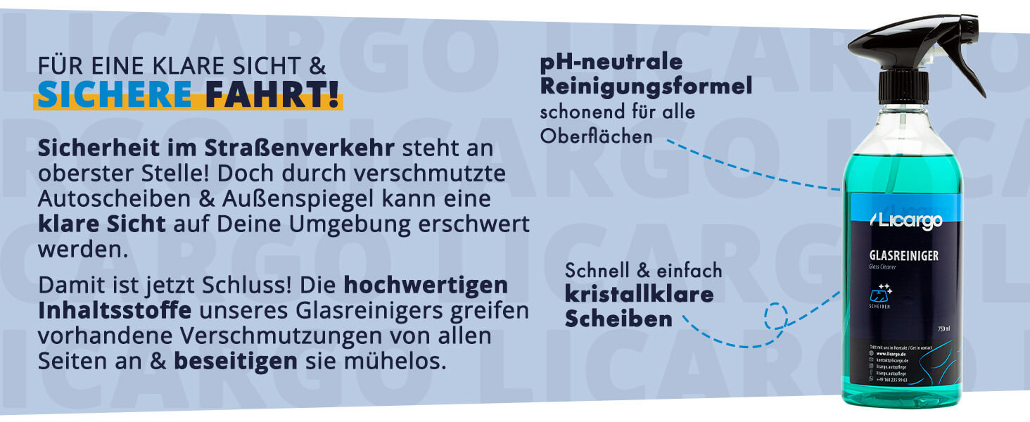 Überzeuge Dich selbst von unserem Autoscheiben Glasreiniger