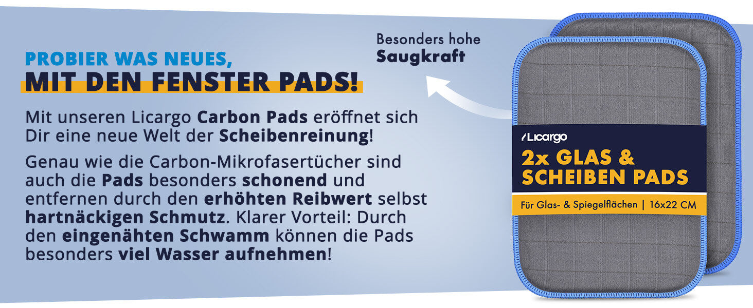 Glas Carbon Pads - zur Scheibenreinigung