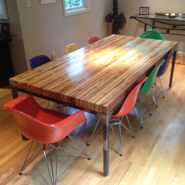 Grand Boulevard Industrial Farmhouse Reclaimed Wood Dining Table Workshop Workshop