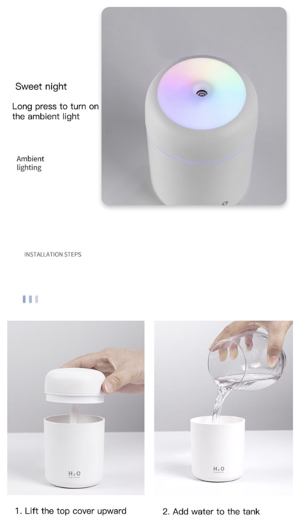 Humidifier Cool Mist 300ml Mini Portable