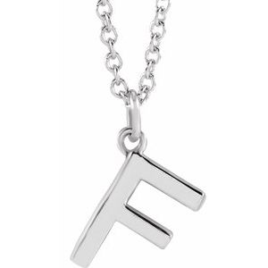 Sterling Silver Initial F Dangle 18