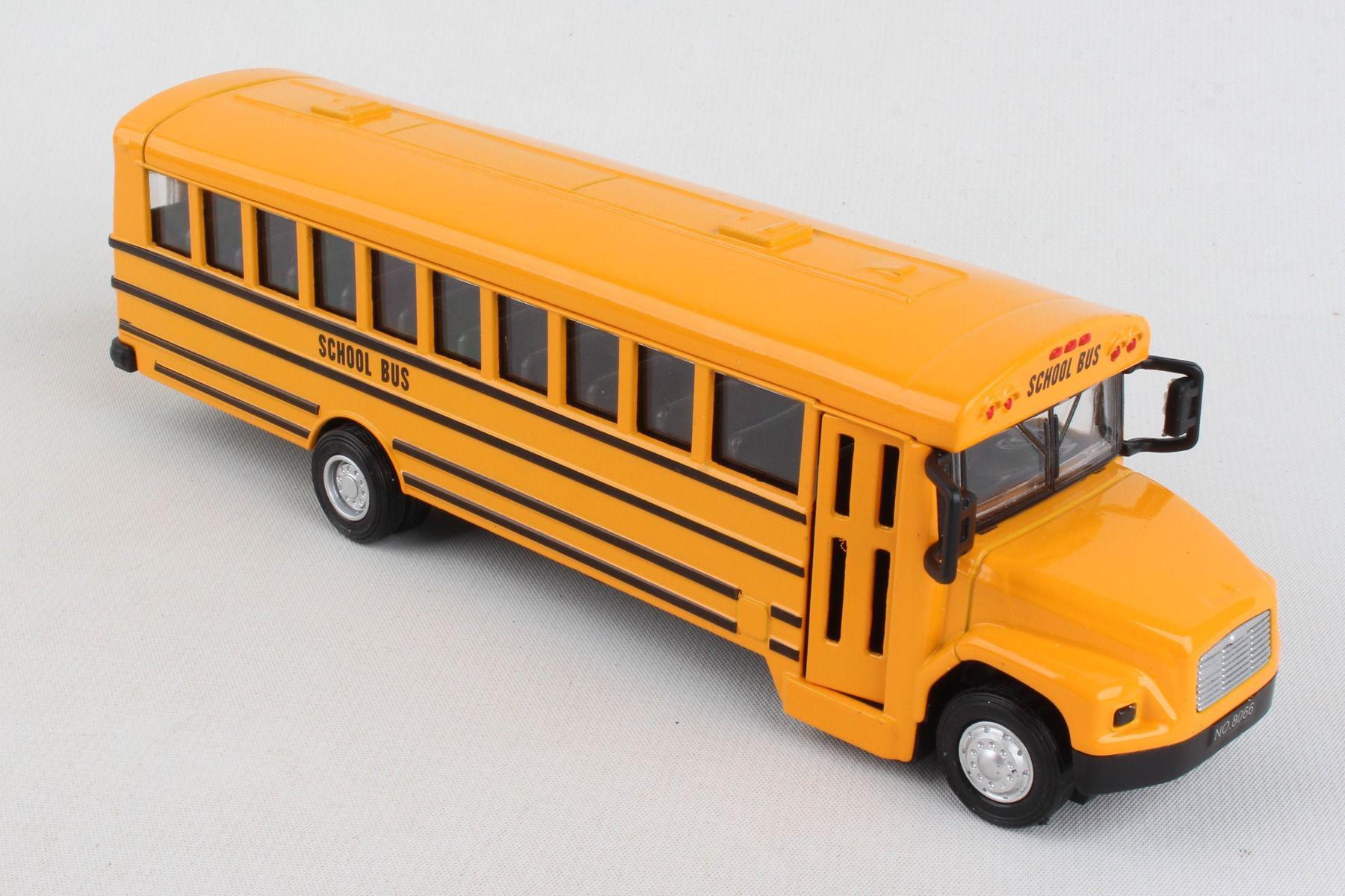 Die Cast Yellow School Bus 7 Inch Classic School Bus Toy With Pullbac
