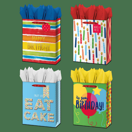 Tissue Paper Printed Happy Birthday Multicolor Bold Letters 11 Sheets  20x23