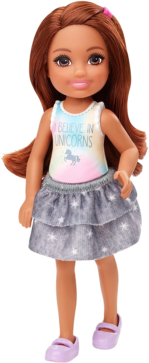 Barbie Club Doll (6-inch Brunette) Wearing Unicorn-Themed Grap – sunnytoysngifts.com