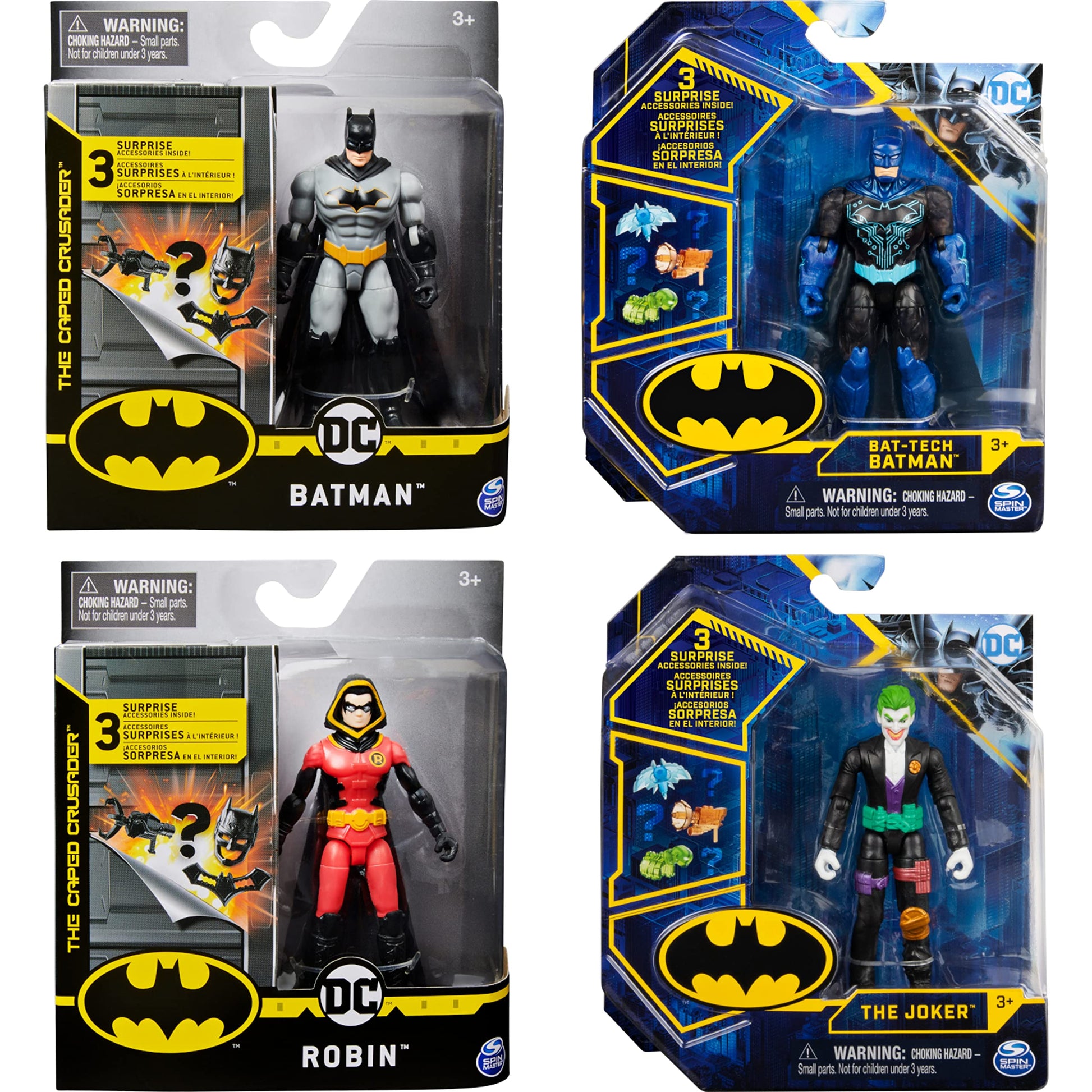 Onderhoudbaar deed het Verschuiving DC Batman 4-Inch Action Figures with Accessories Spin Master 2021 Vers –  sunnytoysngifts.com