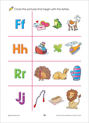 Beginning Sounds Workbook - Ages 3 to 5, Preschool to Kindergarten, Al ...