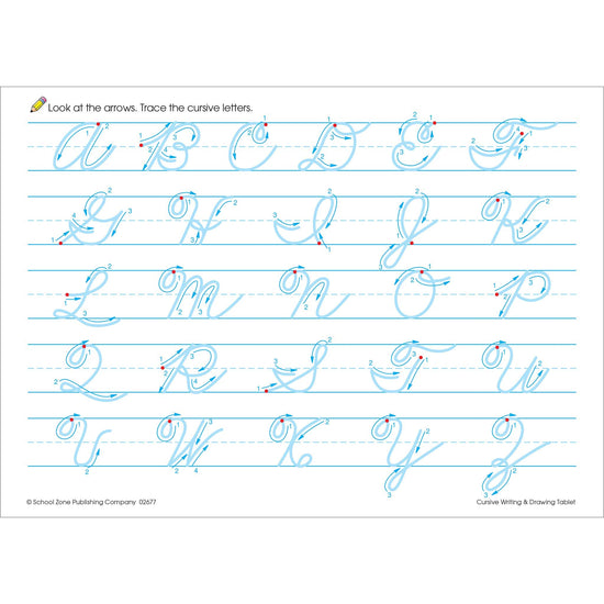 Cursive Writing & Drawing Tablet Workbook - 96 Pages, Ages 7+, Skip-A ...