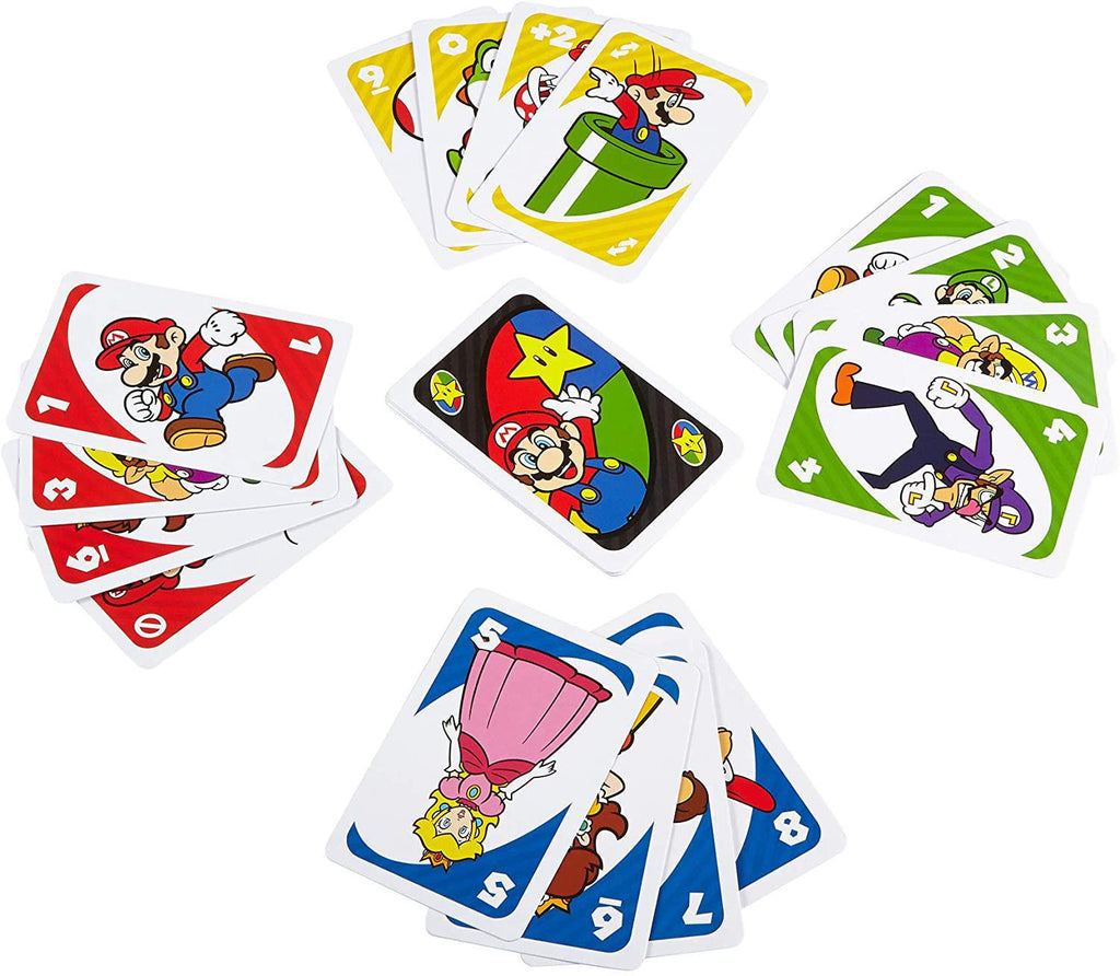 UNO Splash Card Game Super Mario Theme for 2-10 Players, Ages 7 and Up ...