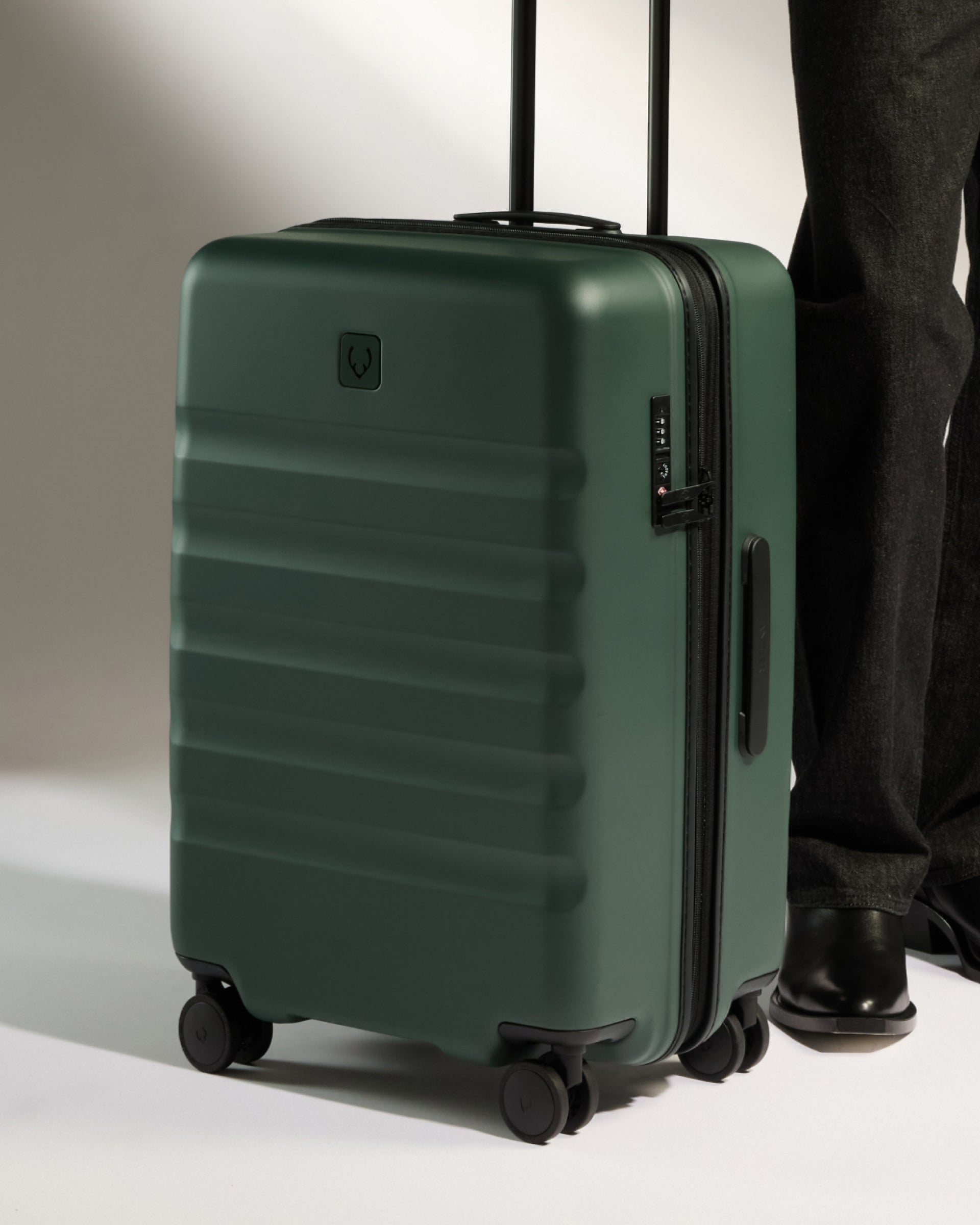 View Medium Suitcase In Antler Green Icon Stripe Size 29cm x 67cm x 45cm information