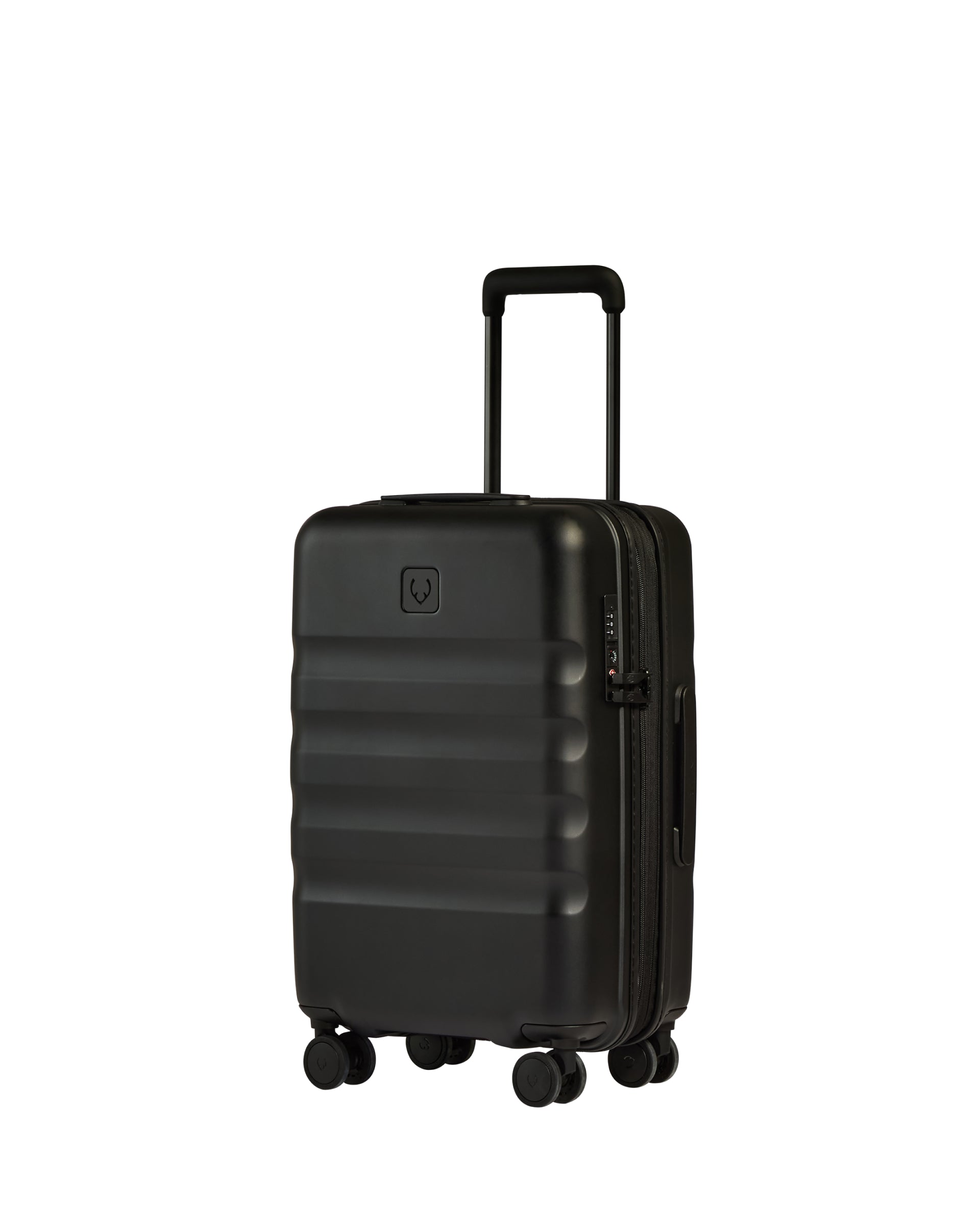 View Antler Icon Stripe Cabin Suitcase With Expander In Black Size 23cm x 55cm x 36cm information