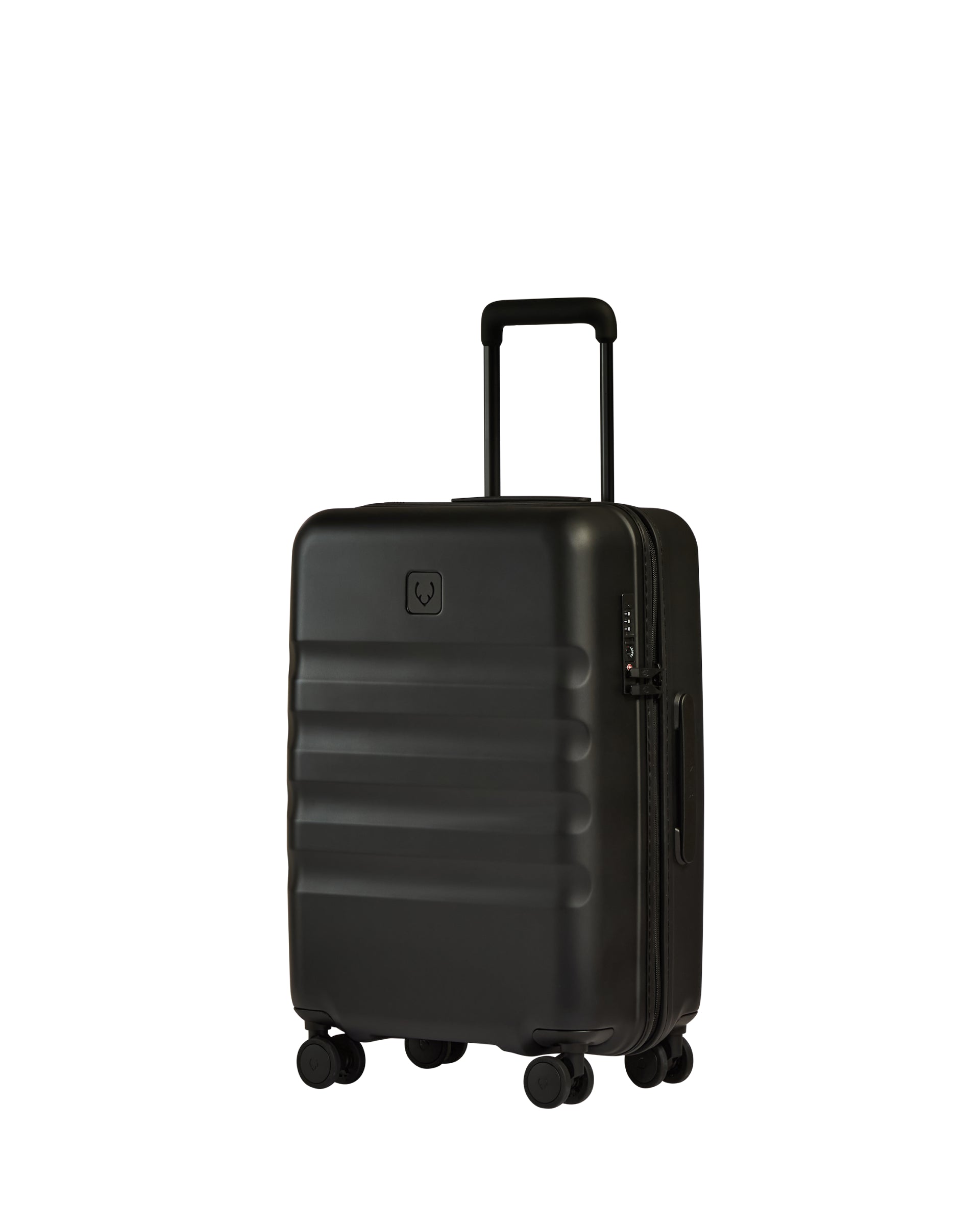 View Antler Icon Stripe Biggest Cabin Suitcase In Black Size 24cm x 58cm x 395cm information