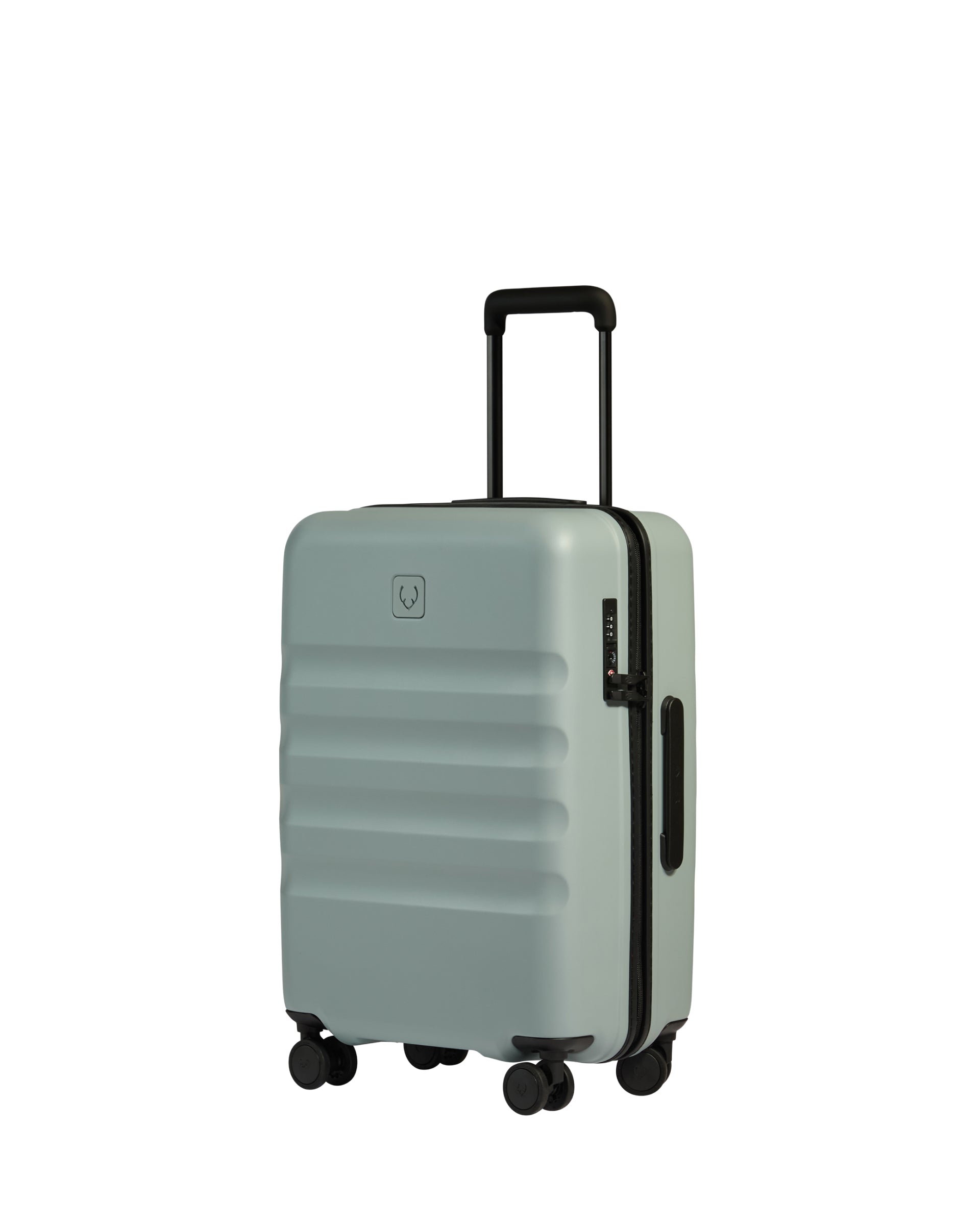 View Antler Icon Stripe Biggest Cabin Suitcase In Mist Blue Size 24cm x 58cm x 395cm information