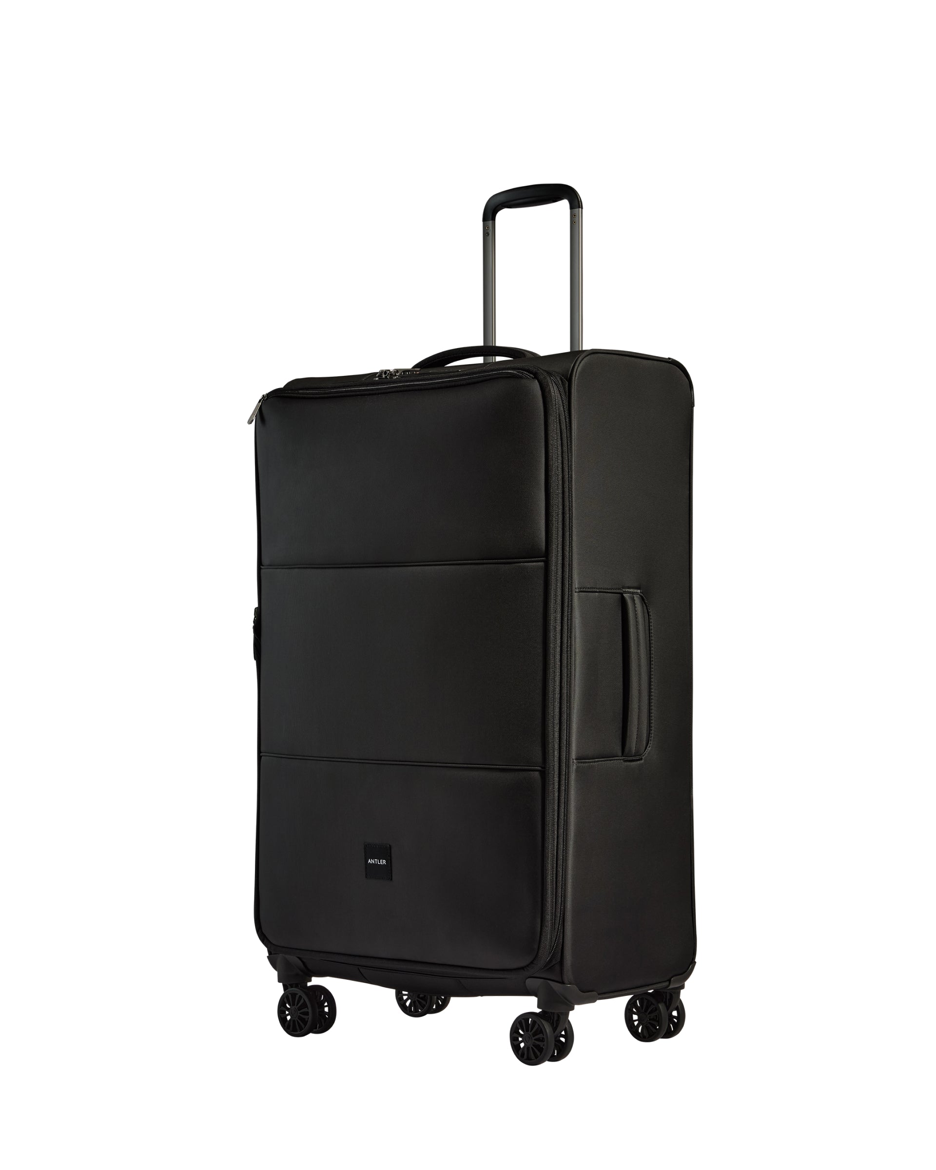 View Antler Soft Stripe Large Suitcase In Black Size 31cm x 83cm x 465cm information