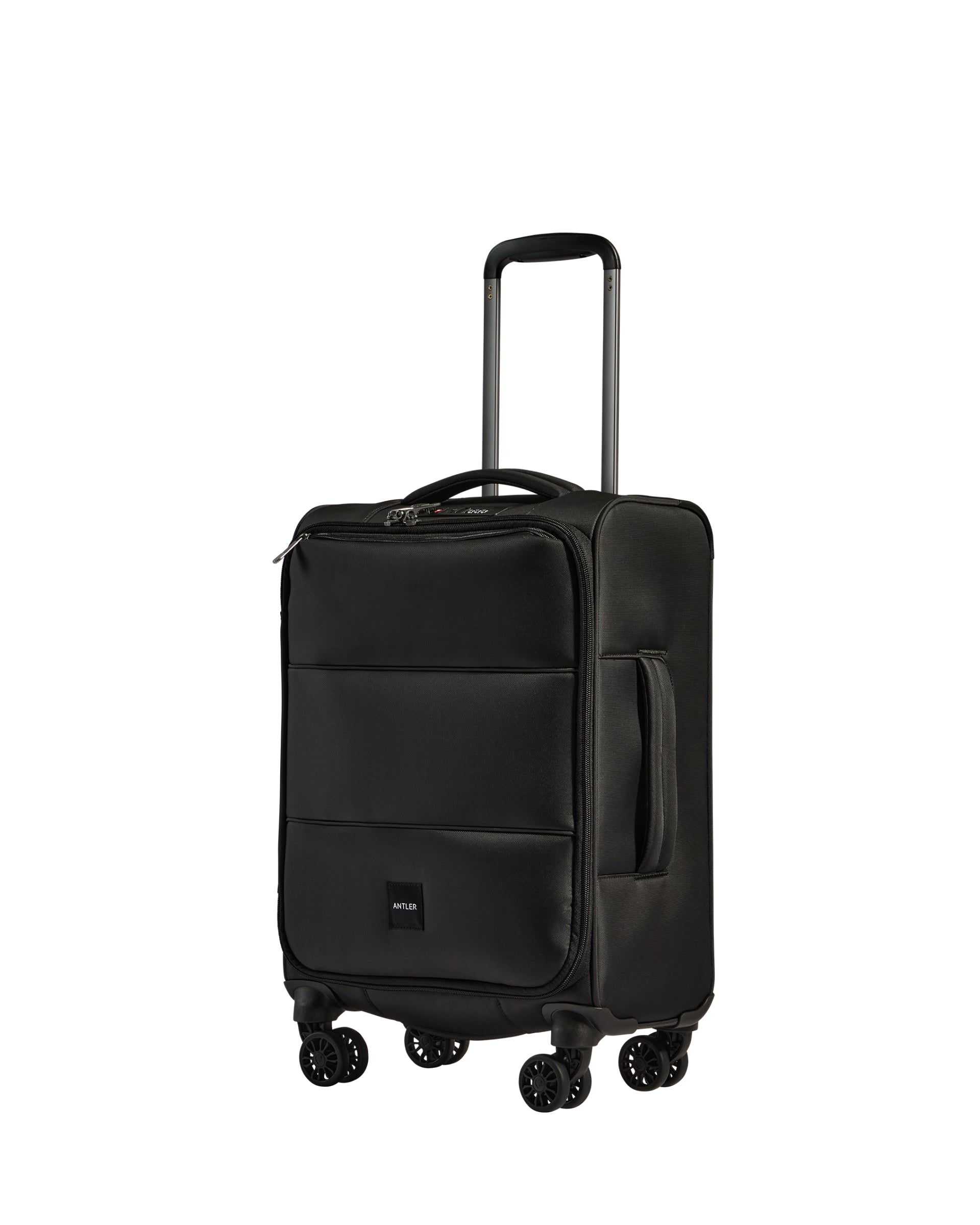 View Antler Soft Stripe Cabin Suitcase In Black Size 20cm x 55cm x 35cm information