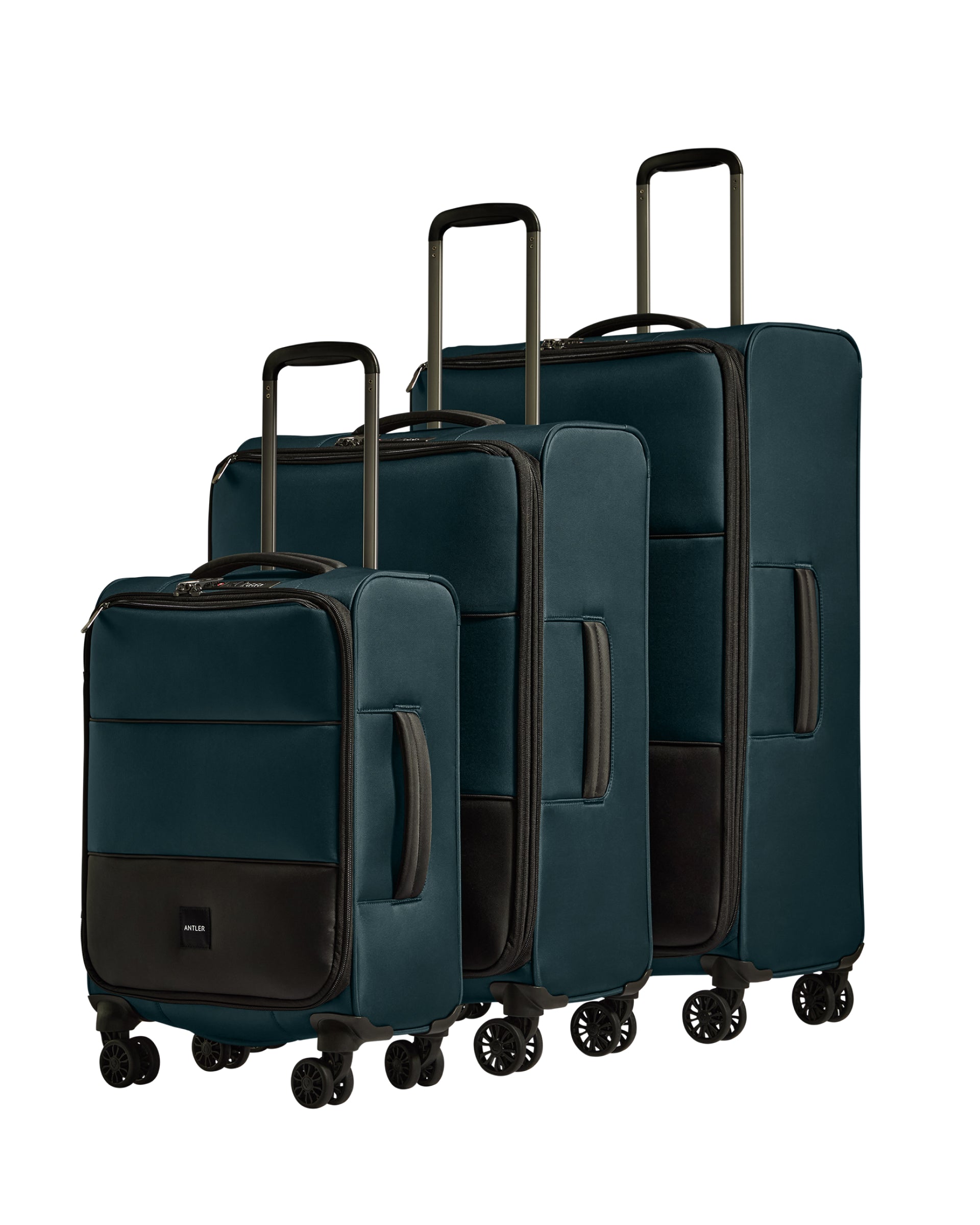 View Antler Soft Stripe Suitcase Set In Indigo information