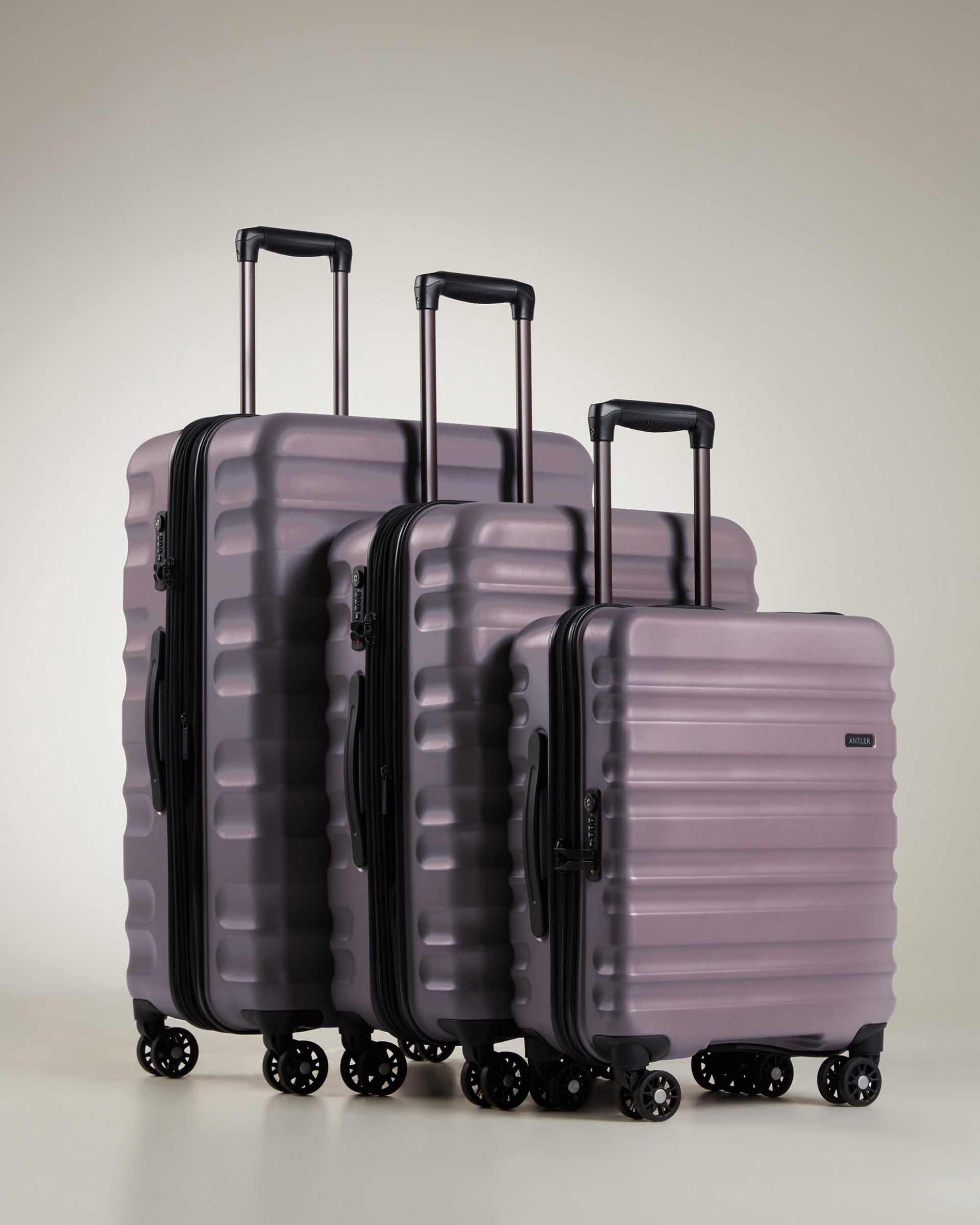 View Antler Clifton Suitcase Set In Meadow Purple information