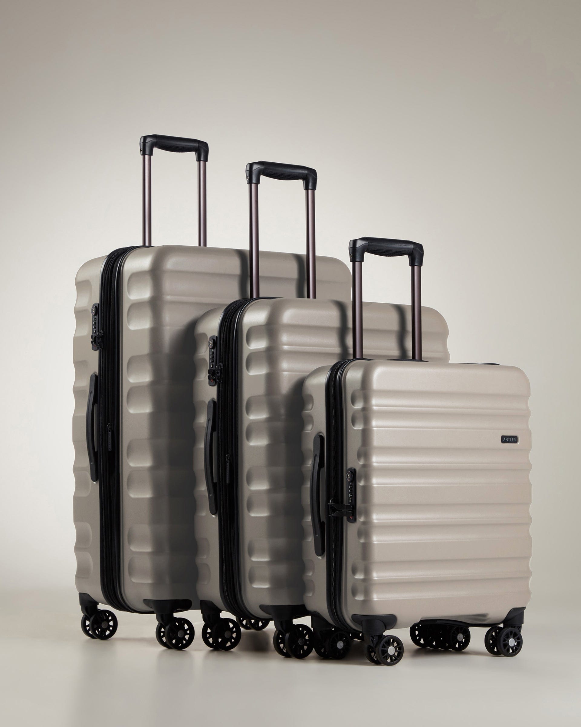 View Antler Clifton Suitcase Set In Taupe information