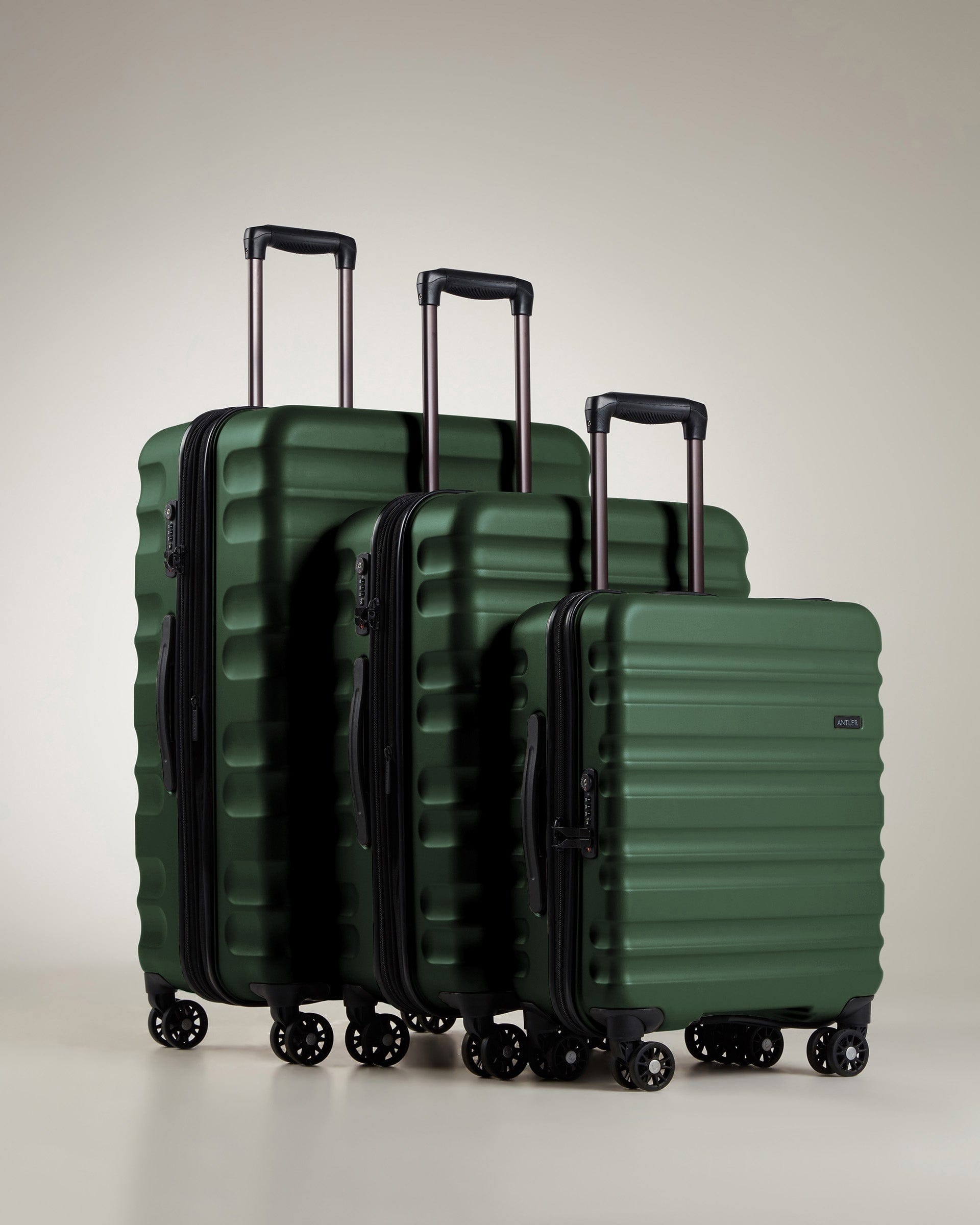 View Antler Clifton Suitcase Set In Woodland Green information