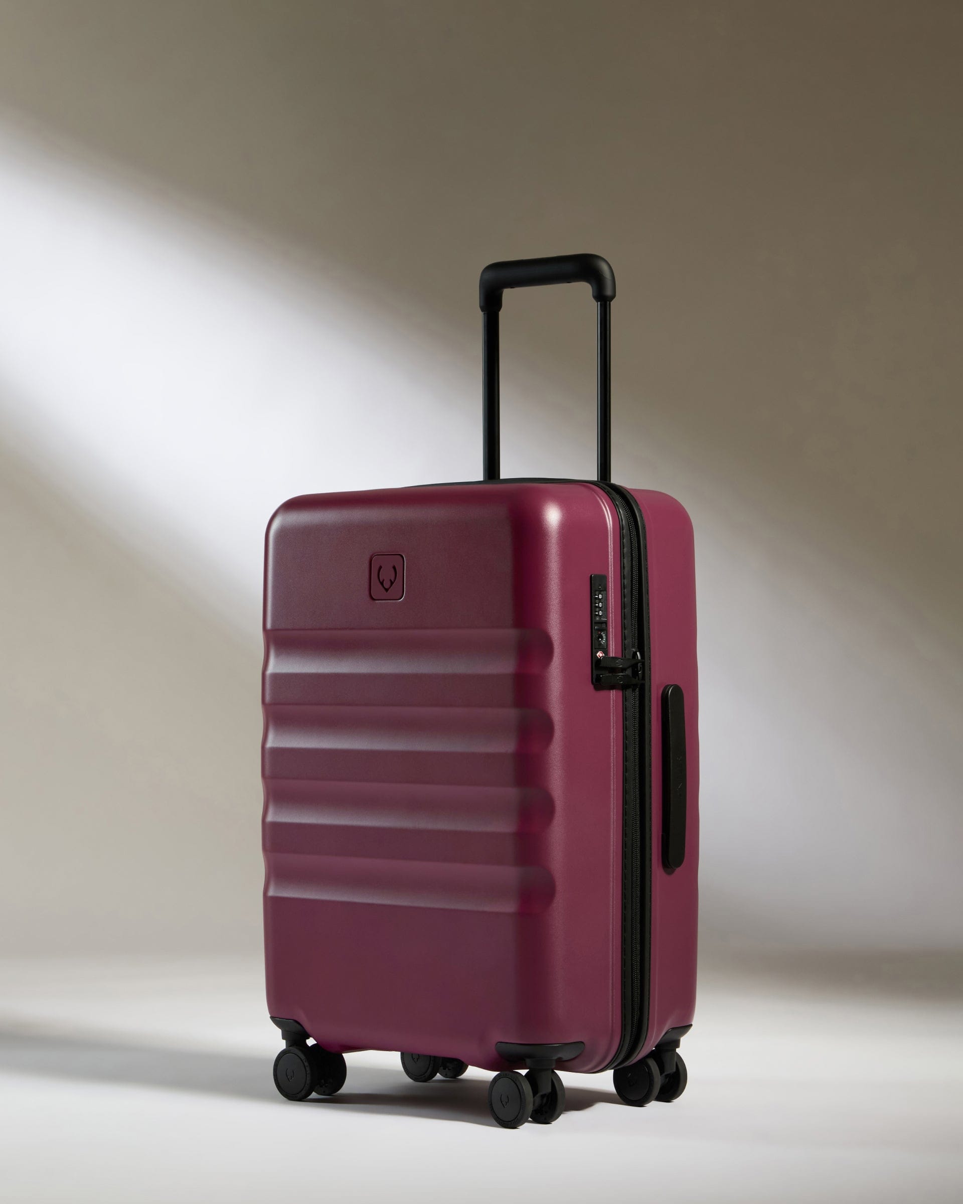 View Antler Icon Stripe Biggest Cabin Suitcase In Heather Purple Size 24cm x 58cm x 395cm information