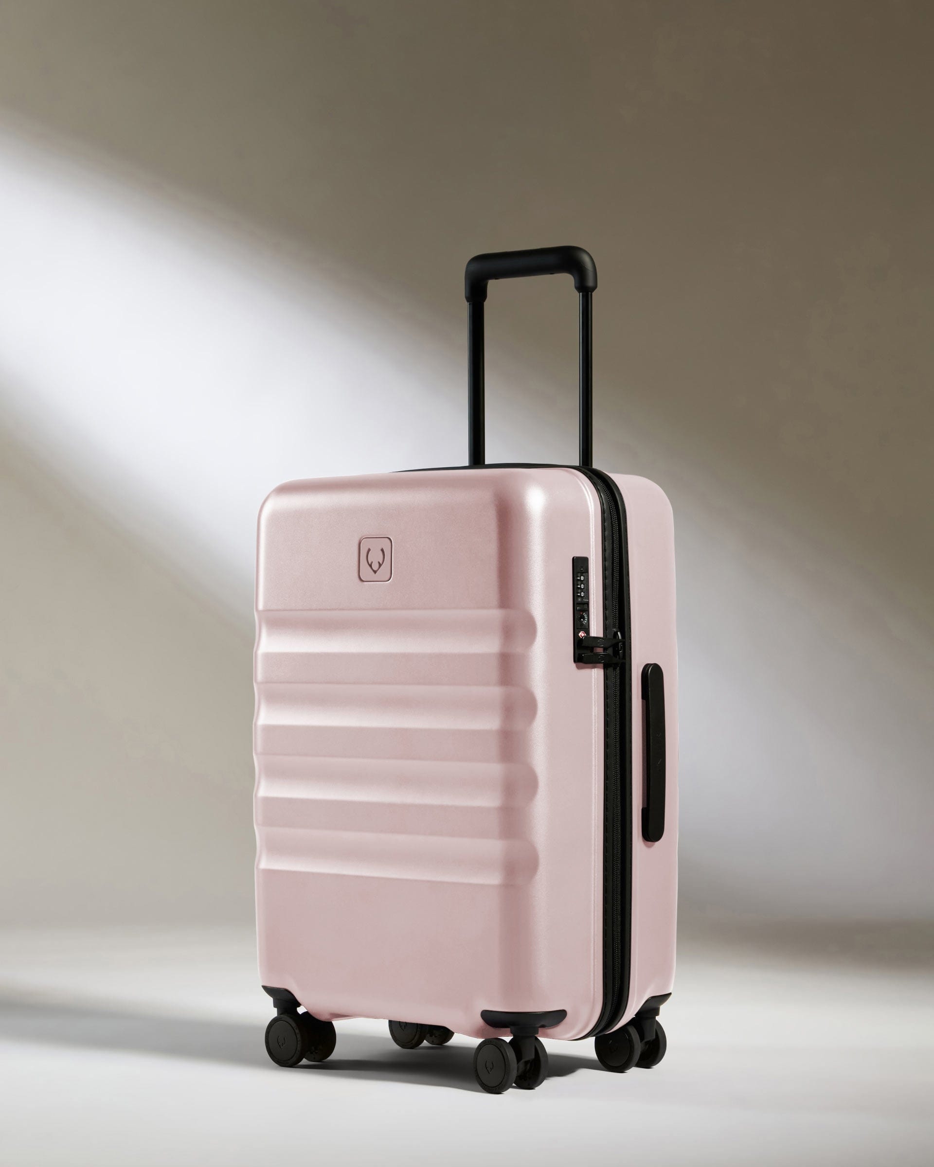 View Antler Icon Stripe Biggest Cabin Suitcase In Moorland Pink Size 24cm x 58cm x 395cm information