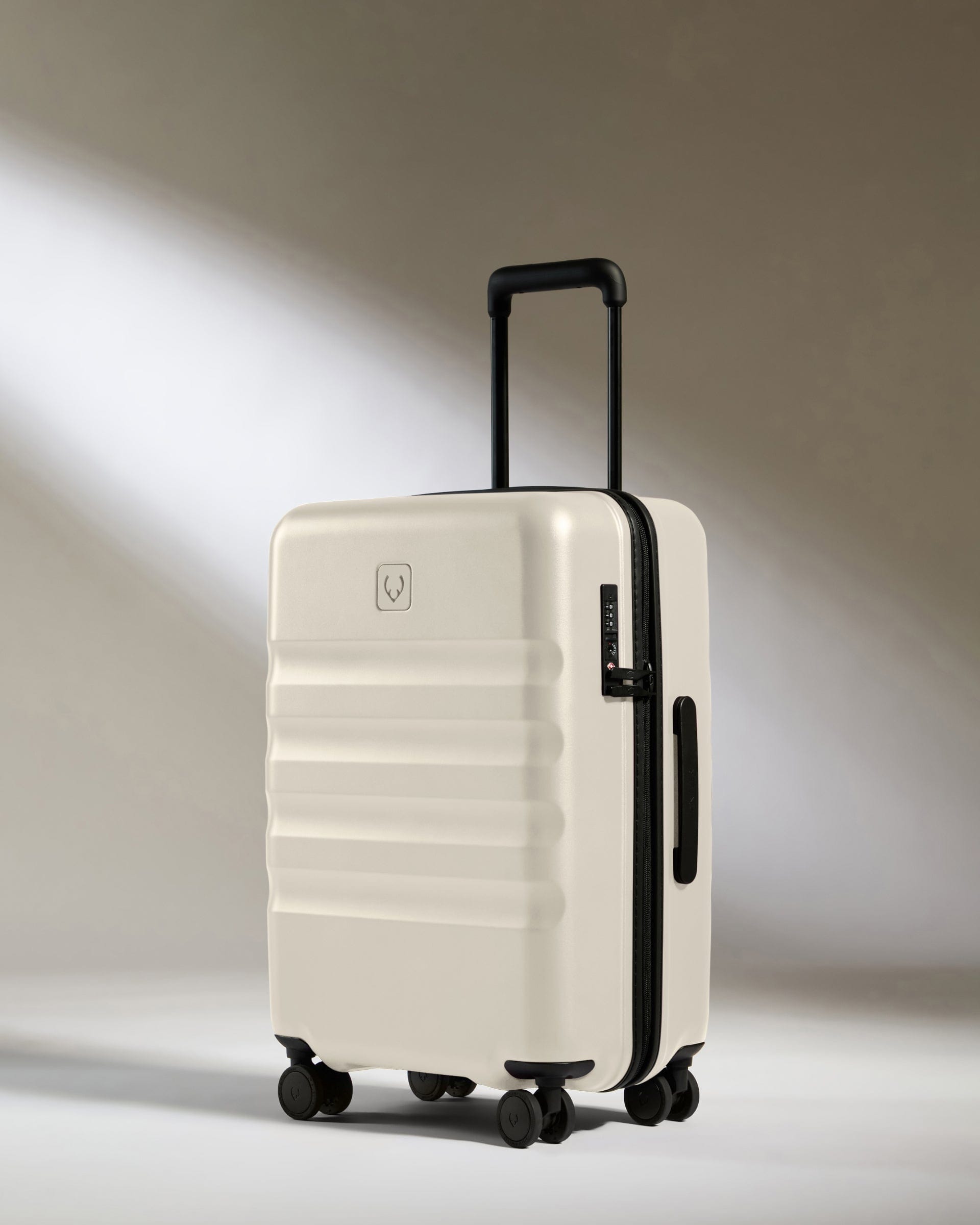 View Antler Icon Stripe Biggest Cabin Suitcase In Taupe Size 24cm x 58cm x 395cm information