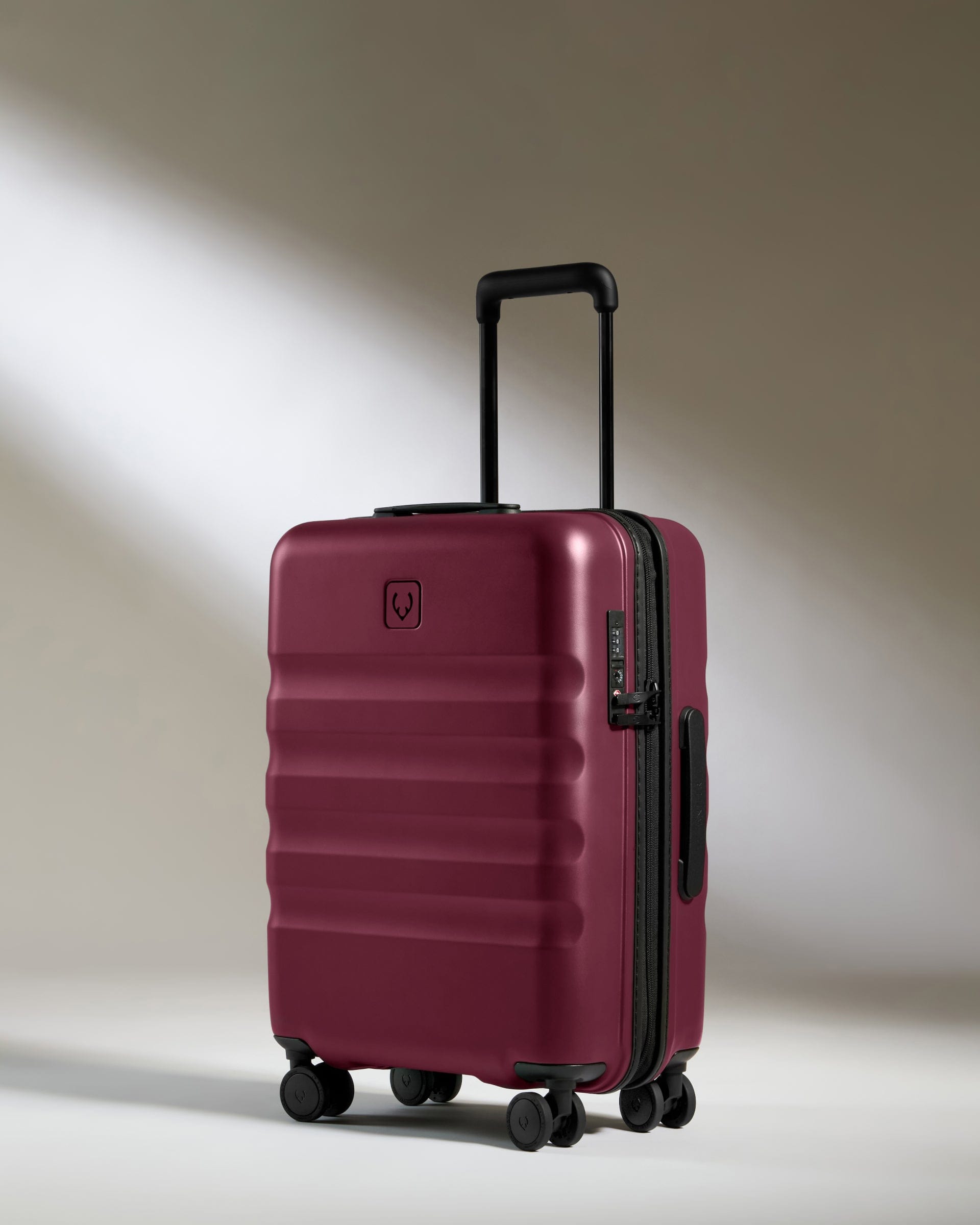 View Antler Icon Stripe Cabin Suitcase In Heather Purple Size 20cm x 55cm x 40cm information