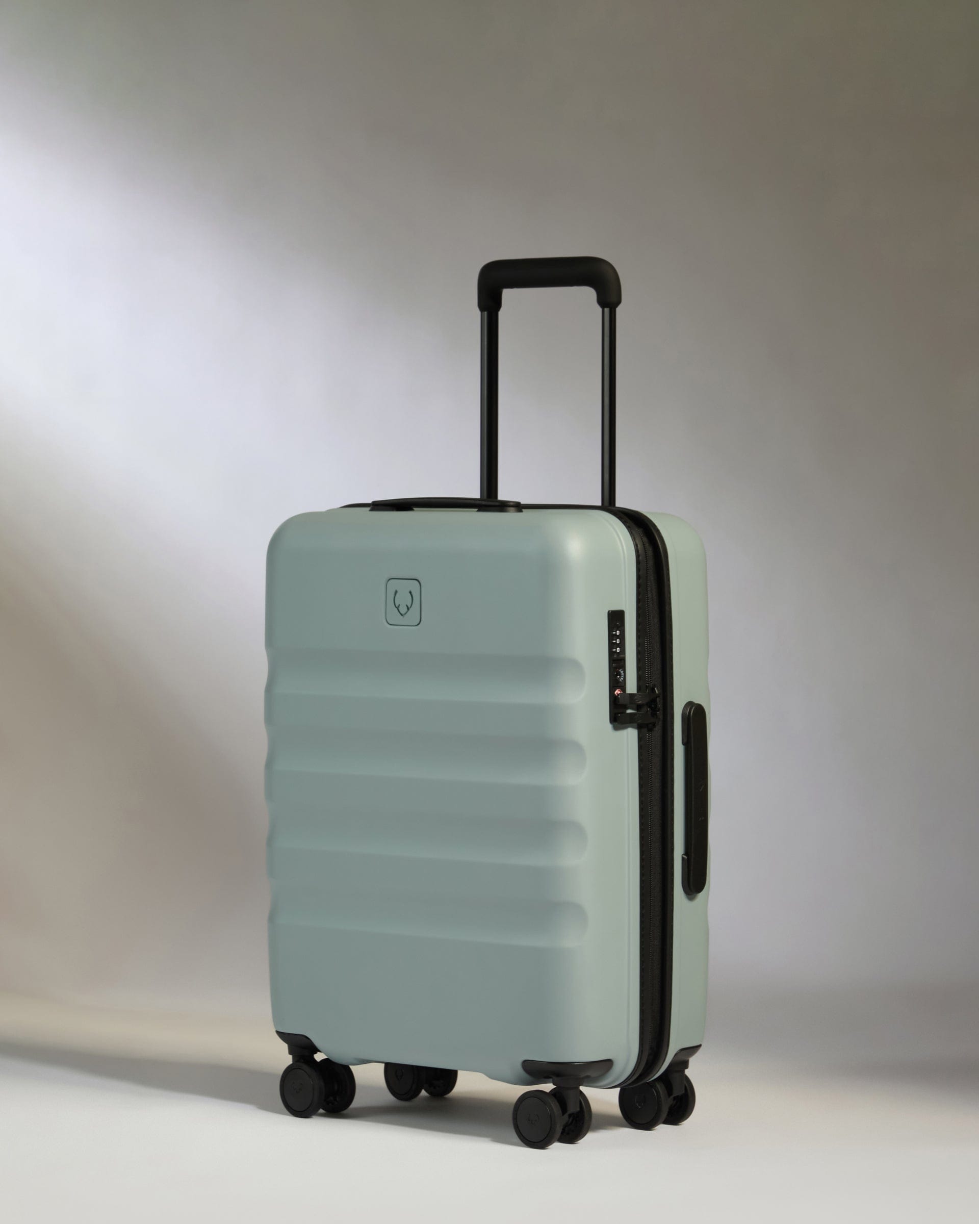 View Antler Icon Stripe Cabin Suitcase In Mist Blue Size 20cm x 55cm x 40cm information